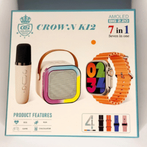Crown K12 Watch Ultra + 4 Straps + BT Speaker + Wireless Microphone
